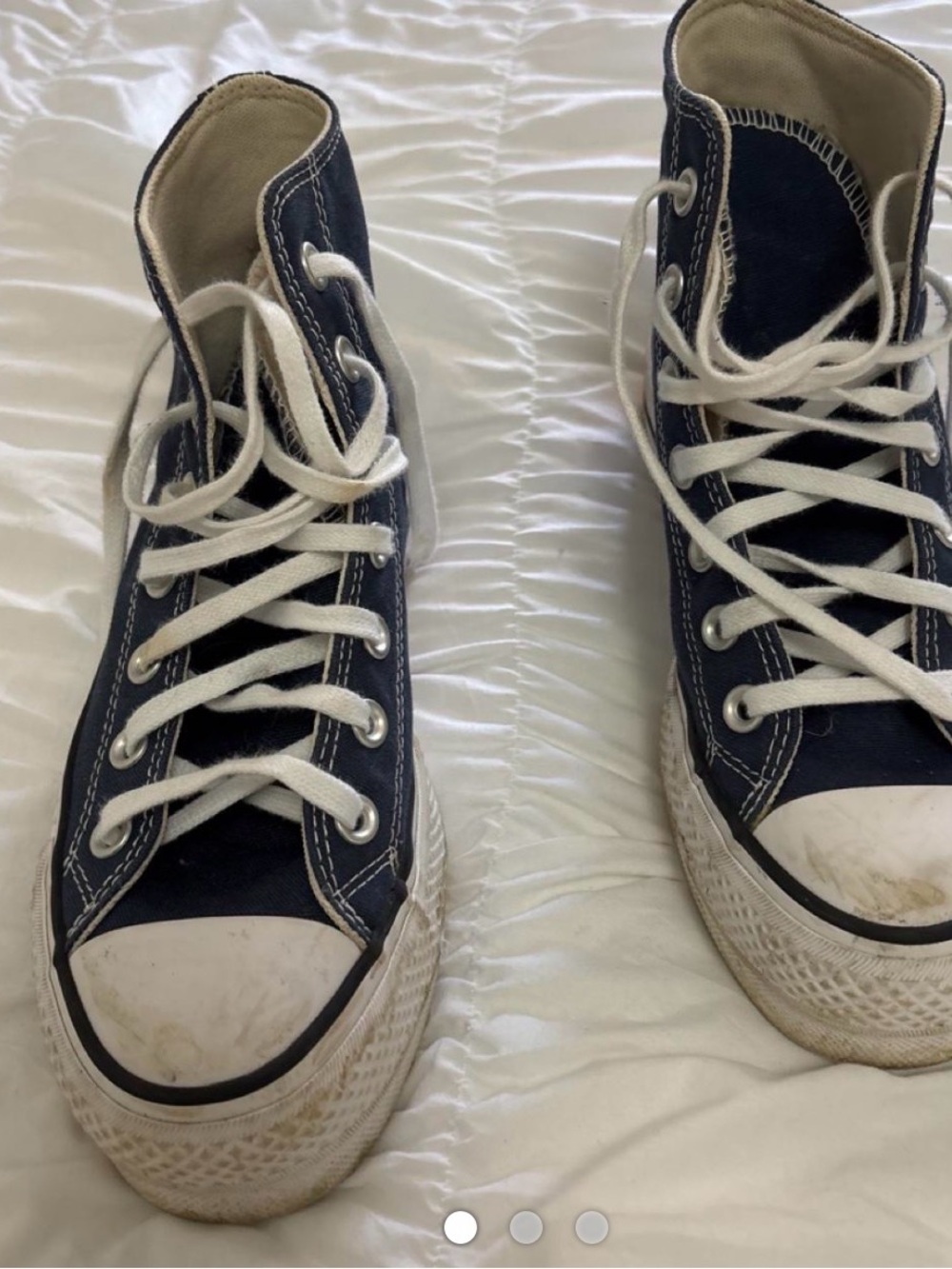 Converse Kids Navy High-Top Sneakers with White Laces